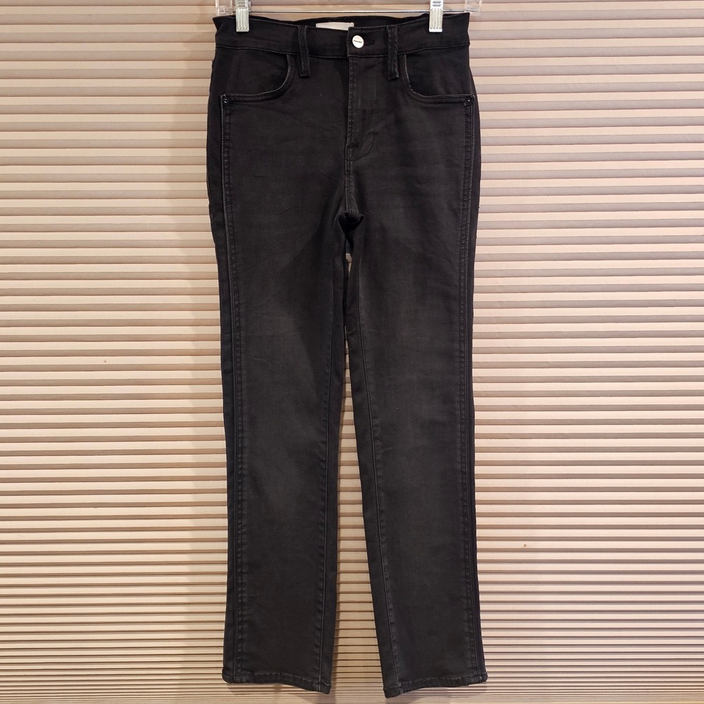 Frame‎ Le High Straight Jeans Billups Black High Rise Straight Leg Denim Size 27